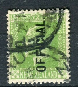 NEW ZEALAND; 1925-30 Cowan early Official Optd. GV issue used 1/2d. value