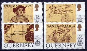 Guernsey 467-470 MNH Discovery of America Maps Ships ZAYIX 0524S0104M
