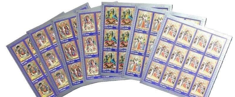 Guinea Ecuatorial 1972 PASCUA Religion Art MNH x 7 Sheets (84 Stamps) GU15