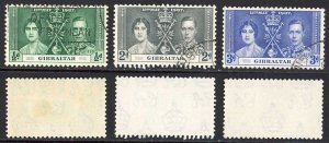 Gibraltar SG118/20 1937 Coronation Fine used Cat 6.25 (2)