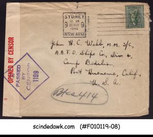 AUSTRALIA - 1944 COVER TO USA WITH CENSORD STAMPED