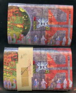 MACAU  SCOTT#1011  RETROSPECTIVE  SOUVENIR SHEET LOT OF 100 MINT NH