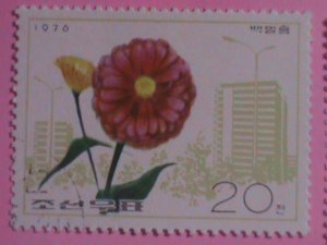 KOREA STAMP: 1976-SC#1437-40  KOREA FLOWERS CTO- NH SET. VERY RARE