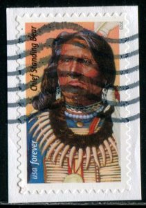 5798 US (63c) Chief Standing Bear SA, used on paper