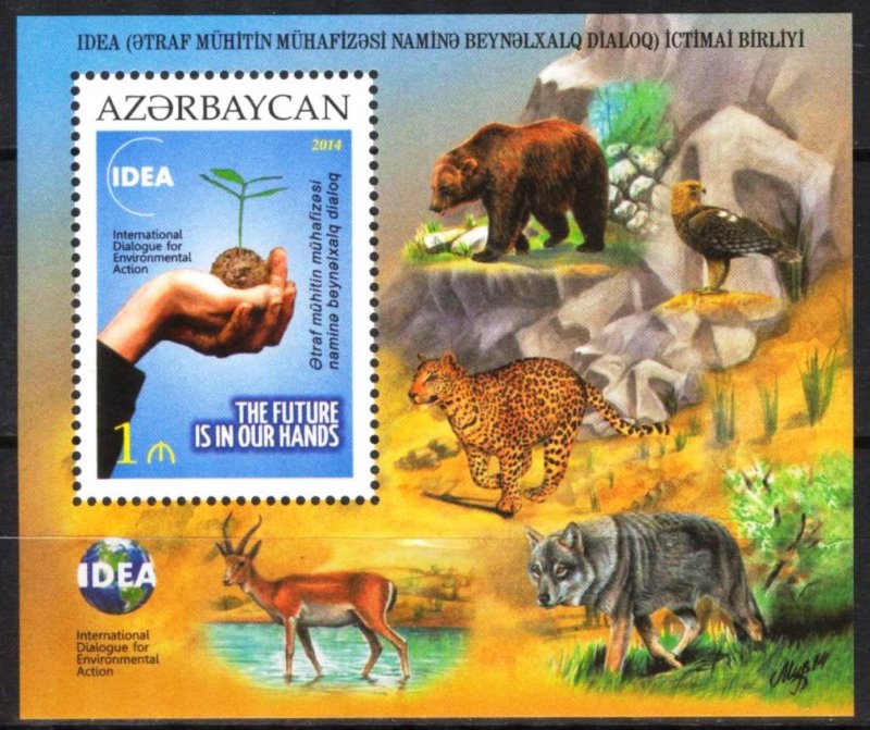 Azerbaijan 2014 Environment Protection Birds Animals Bears Wolves S/S MNH**