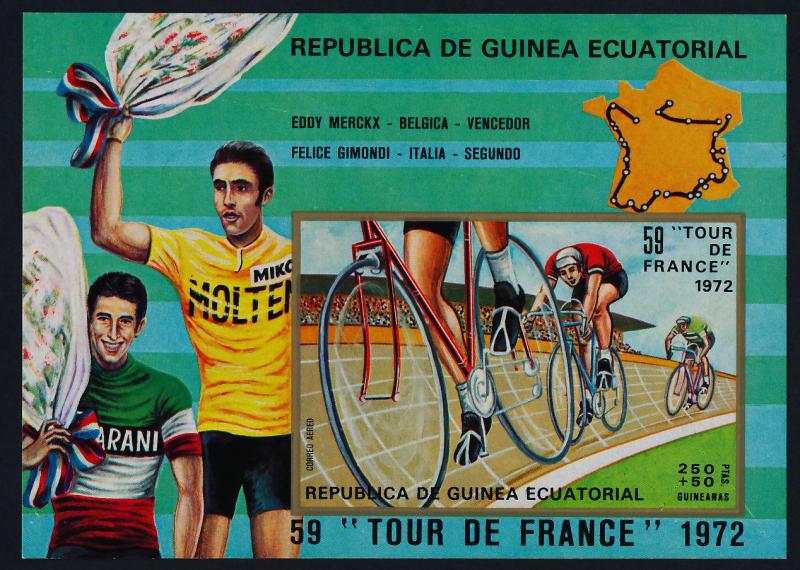 Equatorial Guinea MIBK 73 MNH Sports Tour de France, Cycling, Map