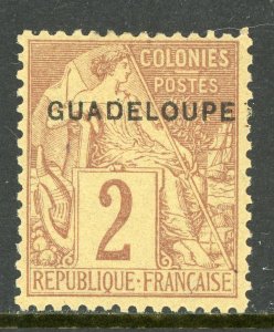 Guadeloupe 1891 French Colony 2¢ Brown Stanley Gibbons #22 Mint  D895