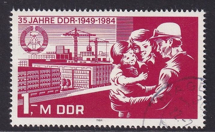 German Democratic Republic DDR  #2432a used 1984 stamp from sheet 1m family