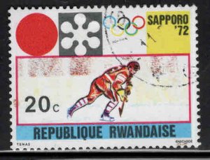 RWANDA Scott 436 Used CTO 1972 Winter Olympics stamp Unused