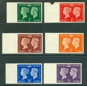 Great Britain 1940 Centenary imprimaturs ½d-3d set of 6 from the British...