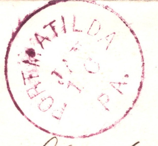 USA Stationery Cover 3c Green CENTENARY *Port Matilda* PA VIOLET Cancels XU145