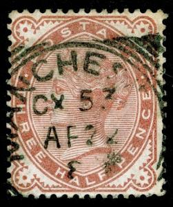 SG167, 1½d venetian red, USED, CDS. Cat £45.