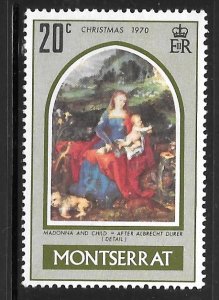 Montserrat 246: 20c Madonna and Child with Animals, MH, F-VF