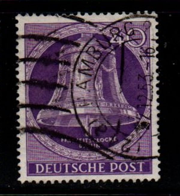 Germany Berlin Sc 9N98 1953 40 pf Bell stamp used