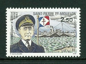 EDSROOM-8739 St Pierre & Miquelon 586 MNH 1993 Complete Commander R. Birot