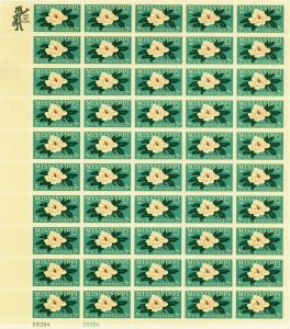 Mississippi Magnolia Complete Sheet of Fifty 5 Cent Postage Stamps Scott 1337