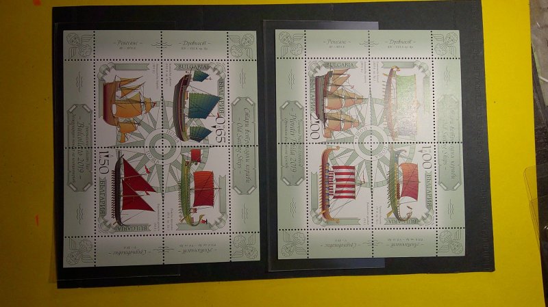 Bulgaria 2019 Ships Issue Scott#4916-4917f Mint XF NH set of 3 S/S + 1 BLK/4