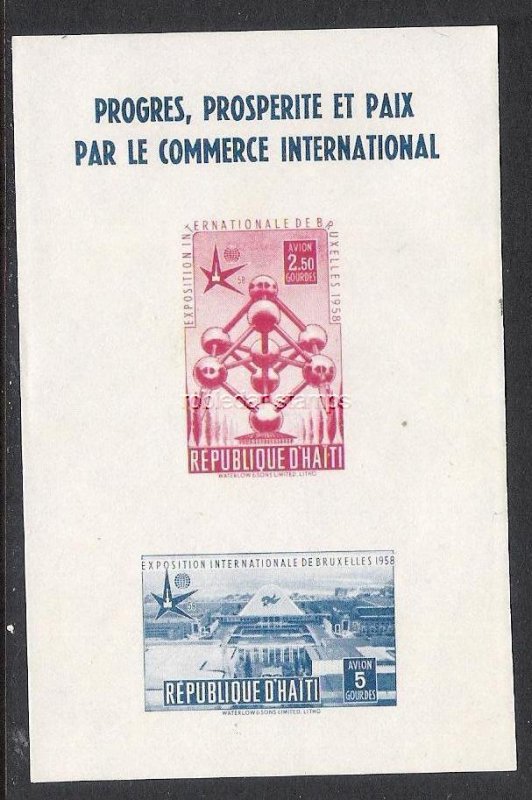 HAITI C114a MNH SS BRUXELLES EXPO IMPERF [D2]