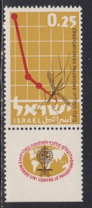 Israel # 218, Malaria Eradication, Tab Set, NH