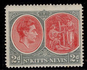 ST KITTS-NEVIS GVI SG71ba, 2d scarlet & deep grey, M MINT. Cat £28.