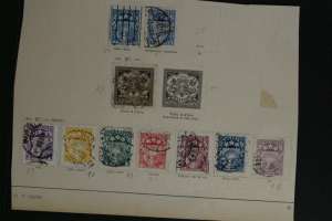 56 Latvian Stamps Assortment on Album Page Pieces