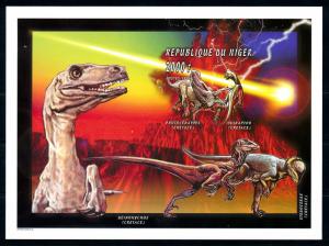 [95555] Niger 1996 Prehistoric Animals Dinosaurs Imperf. Souvenir Sheet MNH