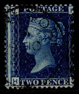 GB QV SG47, 2d dp blue plate 13, USED. Cat £30. CDS. HJ 