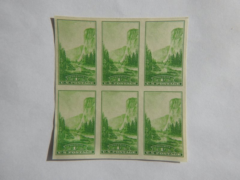 U. S. #756 MINT block of 6 Imperforate NG  NH