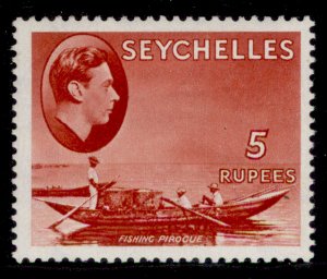 SEYCHELLES GVI SG149a, 5r red, M MINT. Cat £38. ORDINARY