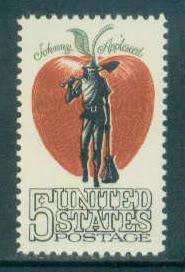 1317 5c Johnny Appleseed Fine MNH Plt UR 28677-28671 E1425