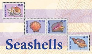 Grenada 2013 - Seashells Stamp - Sheet of 4 - MNH