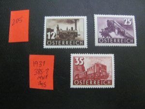 AUSTRIA 1937 MNH  SC 385-387  SET  XF  $15 (205)