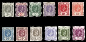 Gibraltar #211-222 Cat$79.05 (for hinged), 1938-43 George VI, complete set, l...