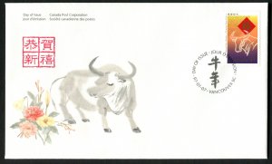 1630 Canada  45c Lunar New Year Official FDC