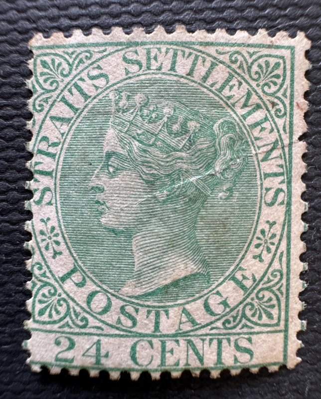 Malaya Straits Settlements 1867-72 QV 24c CC MNG SG#16a M6433