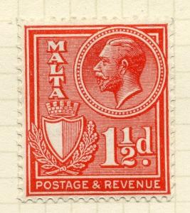 MALTA;  1930 early GV issue fine Mint hinged 1.5d. value