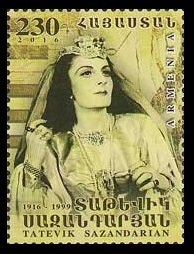 2016 Armenia 981 100 years of the singer Tatevik Sazandaryan