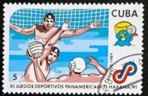 CUBA Sc# 3181  HAVANA PAN AMERICAN GAMES sports 5c Water Polo 1989 used cto