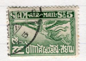 THAILAND;   1925 early Garuda Air issue fine used 5s. value Perf 12.5 issue