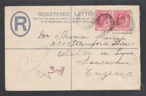 Cape of Good Hope H&G C4a Registered Envelope, 1905 UITENILACE to ENGLAND