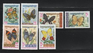 Cambodia 386-392 Set MNH Insects, Butterflies (A)