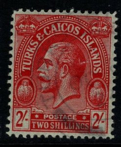 TURKS & CAICOS IS. SG174 1922 2/= RED/EMERALD WMK MULT CROWN CA FINE USED