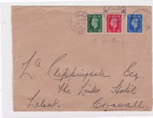 england 1937 fdc  stamps cover front only ref 12889