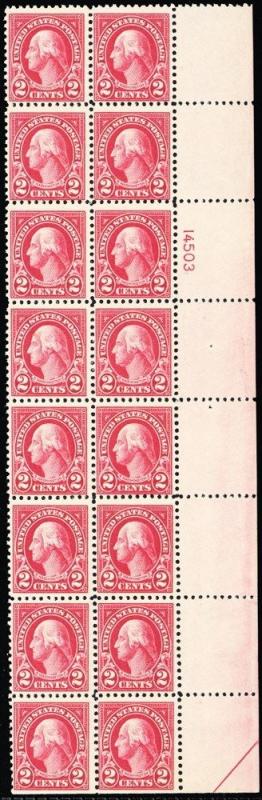 554, Mint NH 2¢ Plate Block of 16 Stamps Cat $80.00 - Stuart Katz