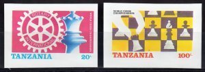 Tanzania 1986 CHESS ROTARY Emblem set (2) Imperforated Mint (NH)