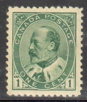 Canada #89 XF NH Perfection -- Select 1c Green KING EDWARD VII