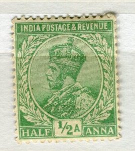 INDIA; 1920s early GV issue fine Mint hinged Shade of 1/2a. value