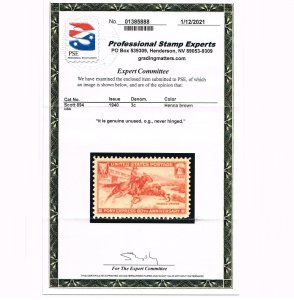 EXCEPTIONAL GENUINE SCOTT #894 MINT PRISTINE OG NH PSE CERT - PONY EXPRESS 20804