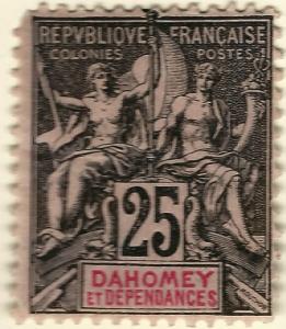 Dahomey #8 Mint partial gum F-VF hr...Fill out French Colony spaces!