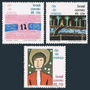 Brazil 1200-1202,MNH.Michel 1294-1206. Children's drawings,1971.